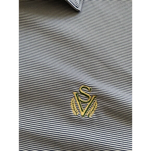 Peter Millar Summer Comfort Mens Polo Golf Striped Shirt XL Spring Valley CC SC - Picture 2 of 8
